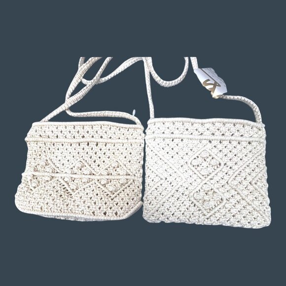 Pacific Connections Macrame Crossbody Bag Woven Shoulder Purse California Lot - Picture 4 of 12